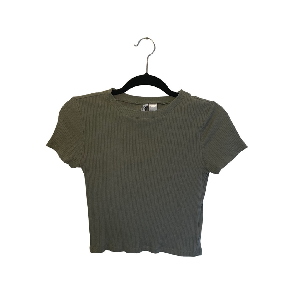 Olive green h&m crop top
